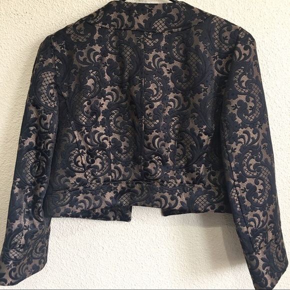 Loft Ann Taylor Cropped Blazer Size 6 Damask Print - Picture 7 of 7